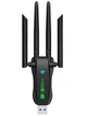 Сетевой беспроводной WIFI 6 Адаптер Передатчик 600+300 Мбит/с для ПК ноутбука 2.4G + 5G USB 3.0 игровой двухдиапазонный WI-FI вайфай ресивер модуль для компьютера внешняя сетевая карта 5 ГГц AX900BS 4 антенны Bluetooth 5.4 Windows 10/11 Black - изображение 3