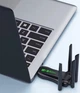 Сетевой беспроводной WIFI 6 Адаптер Передатчик 600+300 Мбит/с для ПК ноутбука 2.4G + 5G USB 3.0 игровой двухдиапазонный WI-FI вайфай ресивер модуль для компьютера внешняя сетевая карта 5 ГГц AX900BS 4 антенны Bluetooth 5.4 Windows 10/11 Black - изображение 5
