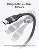 Кабель Anker USB-C to USB-C - 0.9m 240W Upcycled-Braided (Чорний) - изображение 5