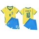 Футбольная форма Неймар (Neymar Jr) №10 Бразилия 26/27 детская и подростковая 26 (140-145см) домашняя жолто-синяя - изображение 2