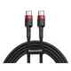 Кабель Baseus Cafule USB Cable Type-C-Type-C 3A 2m Red+Black - изображение 1