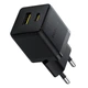 Мережевий зарядний пристрій Baseus Palm Fast Charger C+U 20W EU Cluster Black (with Baseus Mini White Cable USB-C to USB-C 60W - зображення 4