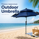 Пляжный зонт Outdoor Umbrella 2,4 м с наклонным механизмом, треногой с колышками, чехлом для переноски, защитой от солнца и ветра - изображение 1