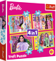 Zestaw puzzle Trefl 4 w 1 Barbie wesoły świat 207 elementów (5900511346268) - obraz 1