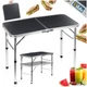 Стіл туристичний Vilde 489401 розкладний 2в1 80 x 40 x 37/66 см Графітовий (5900670121652) - зображення 6
