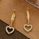 Женские серьги No brand 2447 золотистые в форме сердца - изображение 4