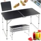 Стіл туристичний Vilde 489405 розкладний 3в1 120 x 60 x 54/62/70 см Графітовий (5900670121690) - зображення 6