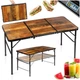 Стіл туристичний Vilde 489406 розкладний 2в1 120 x 60 x 34,5/65 см Коричневий (5900670121706) - зображення 5