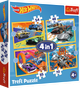 Zestaw puzzle Trefl 4 w 1 Hot Wheels pojazdy 35- 48-54-70 elementów (5900511346275) - obraz 1