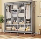 Велика каркасна тканинна шафа органайзер 4 секції на 12 полиць коричнева, розмір 170х170х45 см - зображення 1