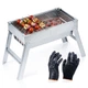 Grill węglowy Vilde 489385 składany przenośny stalowy 46 x 21 x 27 cm (5900670121362) - obraz 2