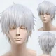 Парик для косплея короткий Sakata Gintoki искусственные волосы 25 см Седой - изображение 3
