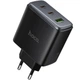 Мережевий зарядний пристрій Hoco C160A Upgrade PD65W+QC3.0 (1USB-A/2C) Black - изображение 1
