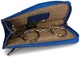Ключница Tony Perotti Swarovski из натуральной гладкой кожи синяя на молнии с кольцами для ключей и карманом 70759 - изображение 6