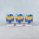 Подарочный набор стеклянных стопок "Герб Украины с Флагом" - Chaban_Souvenir - (3 шт × 60 мл) с уникальным и оригинальным дизайном SS_008 - изображение 1