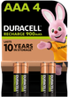Акумулятори Duracell Rechargeable AAА 900 mAh, 4 шт. (6486619) - зображення 1