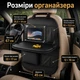 Органайзер для авто на спинку сиденья с жёстким столиком складной автомобильный органайзер с карманами держателем для планшета и отделениями для хранения вещей Kayfovo CO Black - изображение 6