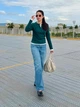 Лонгслив женский Uniqlo 652251550 XS Зеленый (1160347994) - изображение 3