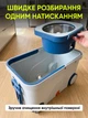 Швабра с ведром и отжимом на колесах для сухой и влажной уборки с насадкой из микрофибры для ламината плитки и мытья пола голубовато-серая (1775028755921) - изображение 7