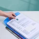 Набор папок-вкладышей с кнопкой для документов 4 штуки формат А4 папка-файл для фолдера папки-конверты прозрачные, голубой folder-1_blue - изображение 2