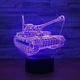 Светильник ночник декоративный на подарок фанату игры с пультом «Боевой танк World of tanks. Военная тематика» 3D лампа с Led-подсветкой (7 цветов 4 режима) (3DT011) - изображение 3