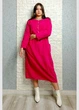 Сукня з мікровельвету на блискавці червона New Collection 22-832 - червоний - L-XXL - изображение 6