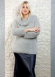 Светр фактурної в'язки з широкою горловиною сірий Italy Moda 22-028 - сірий - M-XL - изображение 3