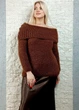 Светр фактурної в'язки з широкою горловиною коричневий Italy Moda 22-026 - коричневий - M-XL - изображение 1