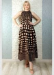 Сарафан з віскозного шовку в горох коричневий Miho's Італія 40-102 - M-XL - коричневий - изображение 1