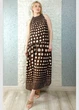 Сарафан з віскозного шовку в горох коричневий Miho's Італія 40-102 - M-XL - коричневий - изображение 3