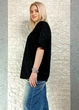 Футболка бавовняна з дрібними паєтками та стразами чорна GAGA summer 16-151 - L-XXL - чорний - изображение 4