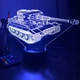 Светильник ночник декоративный ручной работы с пультом «Немецкий тяжелый танк Тигр. Военная тематика» 3D лампа с Led-подсветкой (7 цветов 4 режима) (3DT025) - изображение 3