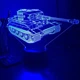 Светильник ночник декоративный ручной работы с пультом «Немецкий тяжелый танк Тигр. Военная тематика» 3D лампа с Led-подсветкой (7 цветов 4 режима) (3DT025) - изображение 5