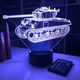 Светильник ночник декоративный ручной работы с пультом «Американский средний танк M4 Sherman. Военная тематика» 3D лампа с Led-подсветкой (7 цветов 4 режима) (3DT026) - изображение 3