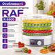 Электросушилка-дегидратор RAF R.6800 для овощей, фруктов, трав и мясных закусок, сушильный аппарат с пятью лотками, регулировкой температуры, механическим управлением, пластиковыми поддонами без BPA, 350 Вт - изображение 4
