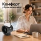 Мини-кондиционер WT-F50 – портативный вентилятор, охладитель и увлажнитель воздуха с двойным распылением, автоповоротом, LED-подсветкой, 3 скорости, аккумулятор 4000 мА·ч, USB, резервуар 350 мл, черный - изображение 2