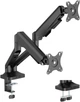 Настільне кріплення для двох моніторів OfficePro MA442B із пружиною 17-35" 2~12 кг Black - зображення 1