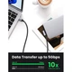 Дата кабель USB 3.0 AM to USB-C 1.0m 60W US385 90° Black Ugreen (20299) - зображення 6