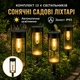 Садовые фонари на солнечной панели 4 шт уличные водостойкие LED светильники для дорожек, террас и двора, уличное освещение с затчиком затмения (YT74I) - изображение 1