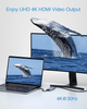 Док-станція хаб Abiwazy 8 в 2 для MacBook Pro та MacBook Air, USB-C адаптер з 2 HDMI, 3 USB 3.0, PD 100W, SD/TF, колір сірий - зображення 4