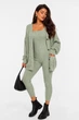 Костюм женский однотонный зеленого цвета Fashion размер 42-48 (217011) - изображение 1