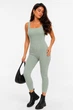 Костюм женский однотонный зеленого цвета Fashion размер 42-48 (217011) - изображение 4