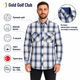 Мужская рубашка Gold Golf Man в клетку с длинным рукавом,4XL, Бежевый с синим - изображение 4