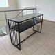 Консоль приставна у стилі Loft з металевим каркасом, стіл консольний для передпокою з рифленою скляною стільницею та полицею з ЛДСП 119×40×78,5 см для дому та офісу, YM-180-BronzeSmokedGlass/Black - зображення 3