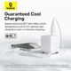 Мережевий зарядний пристрій з кабелем Baseus Palm Fast Charger 1C 30W EU Moon White(With:Baseus Mini White Cable C to C 60W(20V/3A) 1m Moon White) - зображення 13