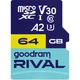 Карта памяти microSD 64GB GOODRAM Rival UHS-I/U3 Class 10 + SD-adapter (GGSM2AA-0640R12) - изображение 1