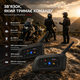 Мотогарнітура Moshono V6 Plus Bluetooth 5.1 для шолома, інтерком до 6 осіб, 1500 м, ANC, IP65, акумулятор 850 мАг, чорна - зображення 1