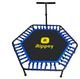 Фитнес батут 130 см шестиугольный для дома с ручкой черный Rippey LS-2635 - изображение 2