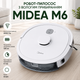 Автоматический уборщик Midea для сухой и влажной очистки пола, беспроводной робот с дистанционным управлением через приложение или пульт ДУ, мощность всасывания 2000 Па, лазерный дальномер, контейнер 500 мл, белый - изображение 2