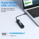 Сетевой адаптер USB Ethernet SGEYR RJ45 1000 Мбит/с, 3 USB 3.0, для MacBook, Linux, Chromebook - изображение 5